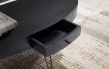 Couchtisch >WL6.837< in Mango Schwarz, Massivholz - 100x40x50cm (BxHxT)