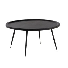 Couchtisch >WL6.838< in Mango Schwarz, Massivholz - 38x75cm (HxD)