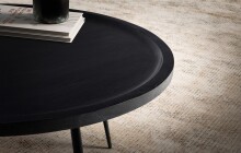 Couchtisch >WL6.838< in Mango Schwarz, Massivholz - 38x75cm (HxD)