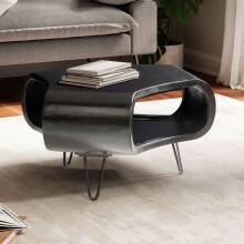 Couchtisch >WL6.840< in Mango Schwarz, Massivholz - 60x35x60cm (BxHxT)