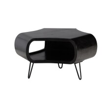 Couchtisch >WL6.840< in Mango Schwarz, Massivholz - 60x35x60cm (BxHxT)