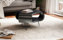 Couchtisch >WL6.840< in Mango Schwarz, Massivholz - 60x35x60cm (BxHxT)