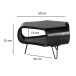 Couchtisch >WL6.840< in Mango Schwarz, Massivholz - 60x35x60cm (BxHxT)