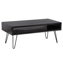 Couchtisch >WL6.841< in Mango Schwarz, Massivholz - 100x40x50cm (BxHxT)