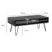 Couchtisch >WL6.841< in Mango Schwarz, Massivholz - 100x40x50cm (BxHxT)