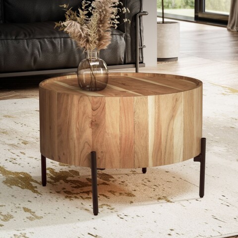Couchtisch >WL6.844< in Akazie, Massivholz - 41x60cm (HxD)