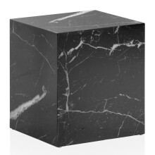 Beistelltisch >MONOBLOC< in Marmor Optik schwarz, MDF - 40x45x40cm (BxHxT)
