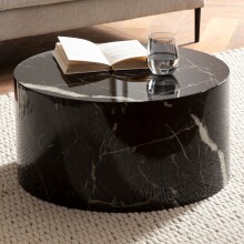 Couchtisch >MONOBLOC< in Marmor Optik schwarz, MDF...