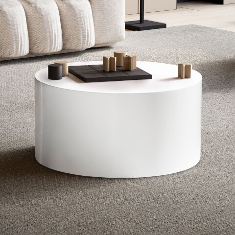Couchtisch >MONOBLOC< in Weiß Hochglanz, MDF - 30x60cm (HxD)