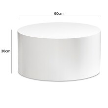 Couchtisch >MONOBLOC< in Weiß Hochglanz, MDF - 30x60cm (HxD)