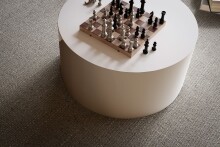 Couchtisch >MONOBLOC< in Weiß Hochglanz, MDF - 30x60cm (HxD)