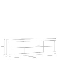 Wohnwand >LEFKADAS< (2-teilig) in weiss / Eiche Dekor - 195,4/61/41,4 cm (B/H/T)