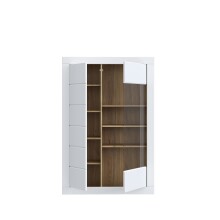 Wohnwand >LEFKADAS< (2-teilig) in weiss / Eiche Dekor - 195,4/61/41,4 cm (B/H/T)