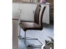 Freischwinger >Kerrin< (1 stk.) in braun / Edelstahl, bis 140kg - 45x102x58 (BxHxT)