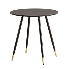 Esstisch >WL6.873< in Marmor-Optik Schwarz, Holzwerkstoff - 76x75cm (HxT)