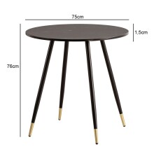 Esstisch >WL6.873< in Marmor-Optik Schwarz, Holzwerkstoff - 76x75cm (HxT)