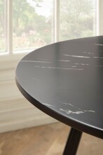 Esstisch >WL6.873< in Marmor-Optik Schwarz, Holzwerkstoff - 76x75cm (HxT)