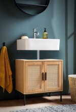 Waschbeckenunterschrank >WL6.875< in Eiche Dekor - 60x60x40 (BxHxT)
