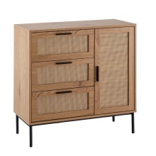 Kommode >WL6.877< in Eiche Dekor, Holzwerkstoff - 80x82x36cm (BxHxT)
