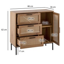 Kommode >WL6.877< in Eiche Dekor, Holzwerkstoff - 80x82x36cm (BxHxT)