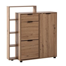 Schuhkommode >WL6.878< in Eiche Dekor, Holzwerkstoff - 98x110x30cm (BxHxT)