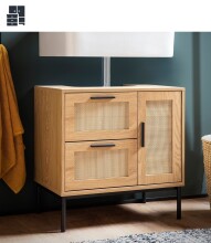 Waschbeckenunterschrank >WL6.876< in Eiche Dekor -...