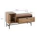 Schuhbank >WL6.891< in Eiche Dekor, Holzwerkstoff & Geflecht - 100x60x38 (BxHxT)