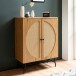 Kommode >WL6.893< in Eiche Dekor, Holzwerkstoff & Geflecht - 80x103x39cm (BxHxT)
