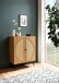 Kommode >WL6.893< in Eiche Dekor, Holzwerkstoff & Geflecht - 80x103x39cm (BxHxT)