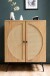 Kommode >WL6.893< in Eiche Dekor, Holzwerkstoff & Geflecht - 80x103x39cm (BxHxT)