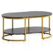 Couchtisch >WL6.896< in Marmor Optik Schwarz / gold - 100x45x60 (BxHxT)