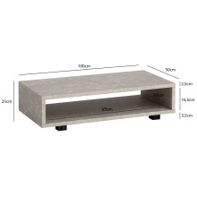 Couchtisch >WL6.934< in Stein-Optik, Holzwerkstoff - 100x25x50cm (BxHxT)