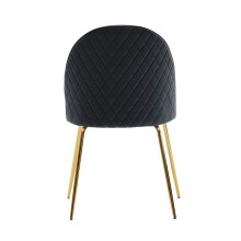 Esszimmerstuhl >WL6.942< (2er-Set) in Schwarz & gold, Samt - 53x87x50cm (BxHxT)