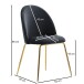 Esszimmerstuhl >WL6.942< (2er-Set) in Schwarz & gold, Samt - 53x87x50cm (BxHxT)