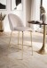 Barhocker >WL6.943< (2er-Set) in Beige & gold, Samt - 50x102x50cm (BxHxT)