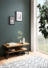 Sitzbank >WL6.977< in Eiche Dekor, Holzwerkstoff - 100x41x40cm (BxHxT)