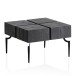 Couchtisch >WL6.980< in Mango schwarz, Massivholt / Metall - 60x40x60cm (BxHxT)