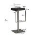 Barhocker >WL6.981< in Schwarz & Edelstahl - 38x91x39cm (BxHxT)