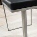 Barhocker >WL6.981< in Schwarz & Edelstahl - 38x91x39cm (BxHxT)