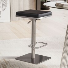 Barhocker >WL6.982< in Schwarz & Edelstahl -...
