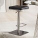 Barhocker >WL6.982< in Schwarz & Edelstahl - 37x82x37cm (BxHxT)