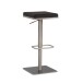 Barhocker >WL6.982< in Schwarz & Edelstahl - 37x82x37cm (BxHxT)