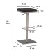 Barhocker >WL6.982< in Schwarz & Edelstahl - 37x82x37cm (BxHxT)