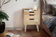 Nachtkommode >WL6.984< in Mango, Massivholz - 45x63x33cm (BxHxT)