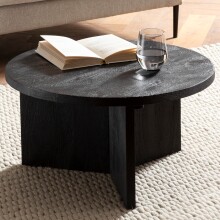 Couchtisch >WL6.985< in Mango Schwarz, Massivholz -...