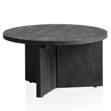 Couchtisch >WL6.985< in Mango Schwarz, Massivholz - 33x60cm (HxD)