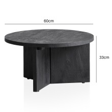 Couchtisch >WL6.985< in Mango Schwarz, Massivholz - 33x60cm (HxD)