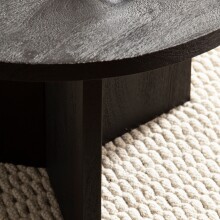 Couchtisch >WL6.985< in Mango Schwarz, Massivholz - 33x60cm (HxD)