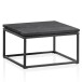Couchtisch >WL6.986< in Mango Schwarz, Massivholz & Metall - 60x35x60cm (BxHxT)