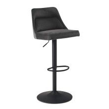 Barhocker >WL6.999< in Grau, Samt - 45x106x51cm (BxHxT)